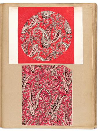 (PATTERN BOOK.) A. Haas, Papeterie & Imprimerie. Large album containing approximately 800 hand-stenciled gouache pattern samples,